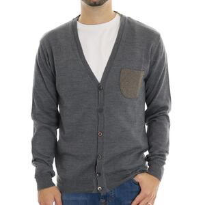 CARDIGAN TASCHINO GRIGIO